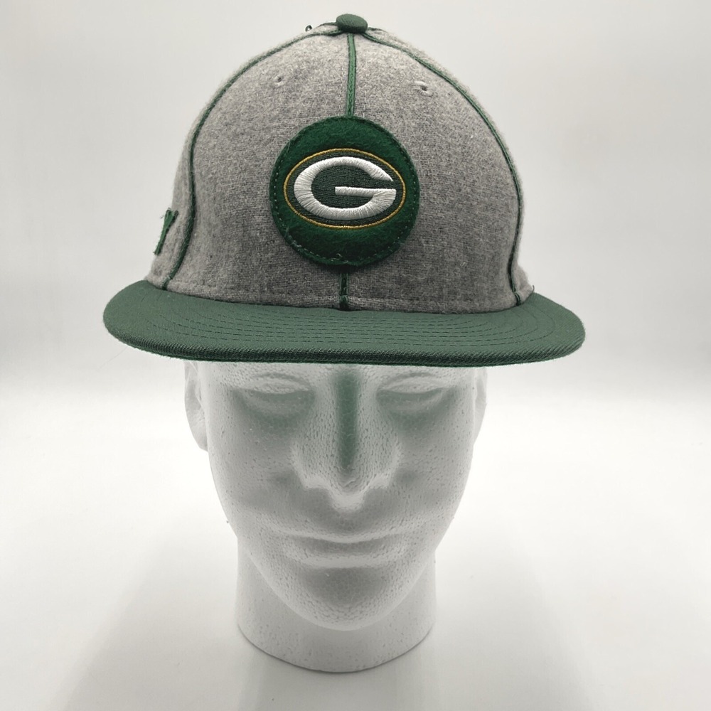 New Era 59Fifty Green Bay Packers Wool Hat New Size 7 1/8 NFL On Field 100 Year